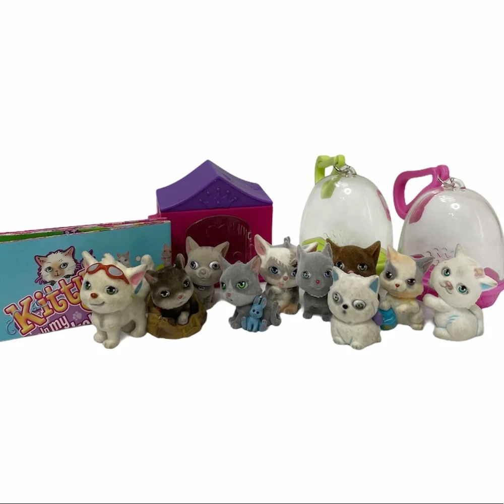 Kitty in My Pocket Vintage Toys Cats MEG Play Jakks Doll House Miniatures Pink